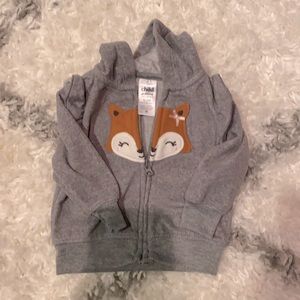 👶🏼5/$10 Baby Girls Fox Zip Up
